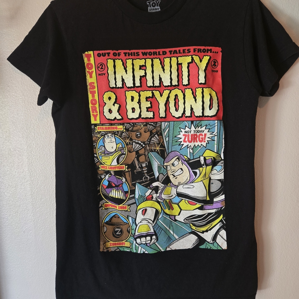 Disney Toy Story Black Tee with Colorful Graphic